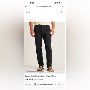 Tommy Bahama Black Stretch-Linen Pants